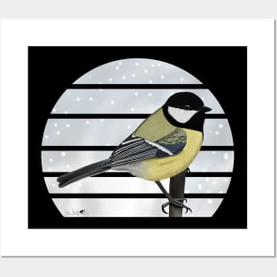 Great Titmouse Bird Illustration Posters and Art